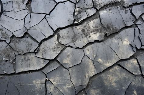 Premium Photo | Cracked black paint on a concrete surface