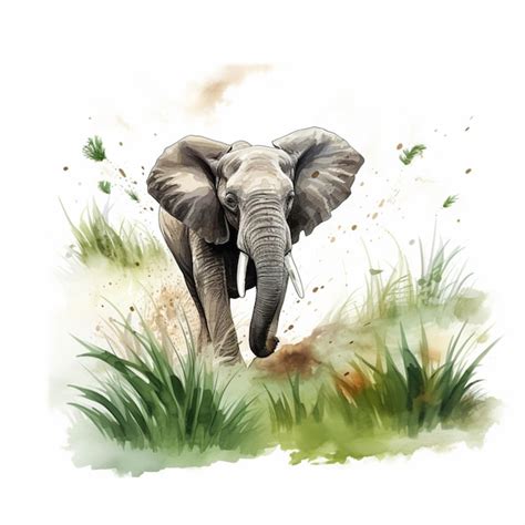 Premium AI Image | There is a drawing of an elephant walking in the ...