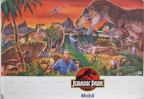 Original Jurassic Park Collectible Poster Ad By Mobil Rjurassicpark