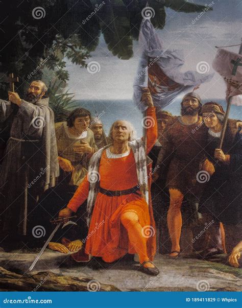 First Landing of Christopher Columbus in America Editorial Stock Image - Image of trujillo ...