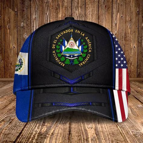 Aio Pride El Salvador Coat Of Arms American Flag Unisex Cap Aio