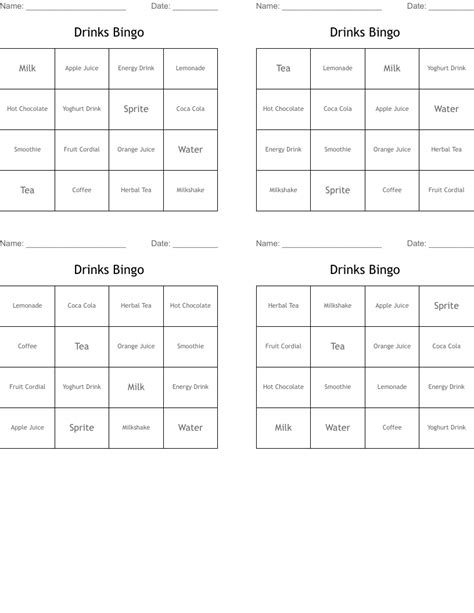 Healthy Drinks Word Search Wordmint