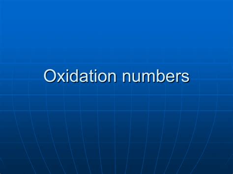 Oxidation numbers