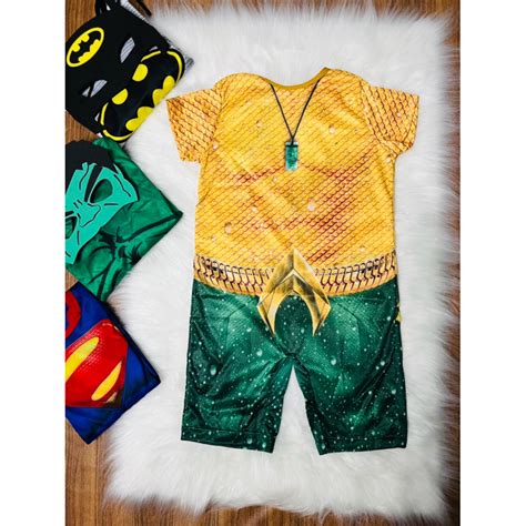 Fantasia Aquaman Infantil - AQUAMAN FANTASIA INFANTIL TEMÁTICA | Shopee Brasil