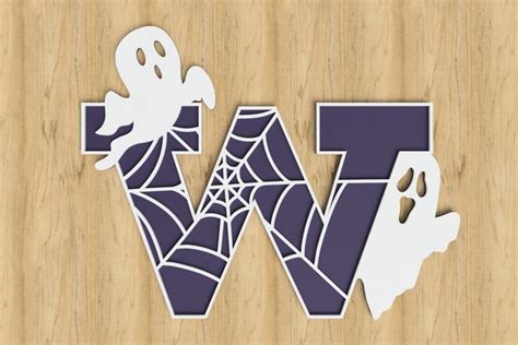 Halloween Alphabet Laser Cut File - Spooky Letter W