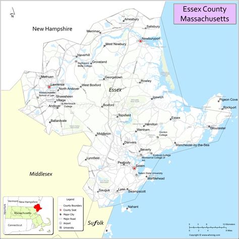 Map Of Essex County Massachusetts Showing Cities Highways And Important Places Check Where Is