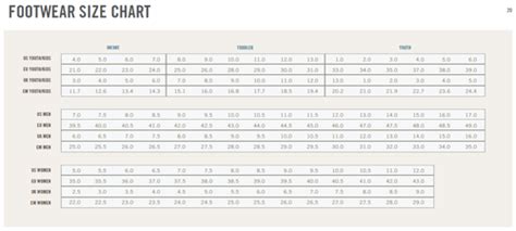 Keen Shoes Size Chart