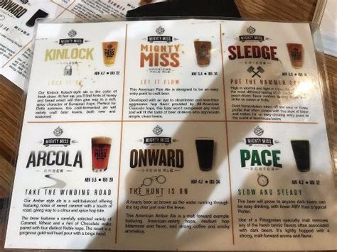 Menu At Mighty Miss Brewing Greenville