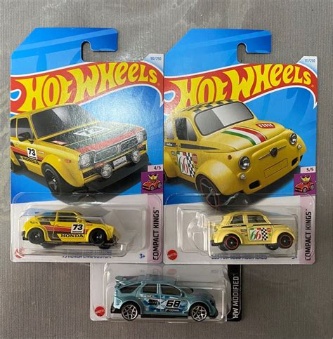 Hot Wheels FIAT 500D Modificado 73 HONDA Civic Custom Pontiac Aztek Custom Lot Hobbies Toys