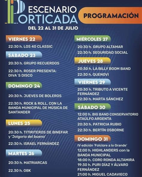 Conciertos Semana Grande Santander Porticada Miplanhoy Qu