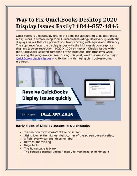 PPT Troubleshoot QuickBooks Desktop Display Issues PowerPoint