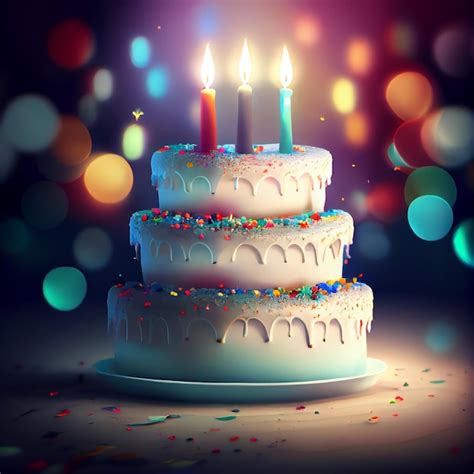 Premium Ai Image Birthday Cake With Candles Illustration Generative Ai