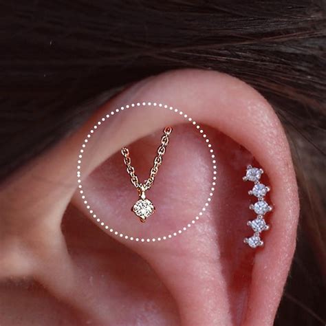 Hidden Helix Piercing Etsy