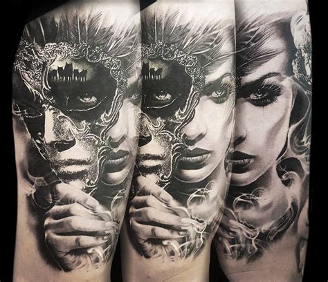 Girl With Mask Tattoo By Chris Showstoppr Photo