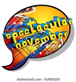 Spectacular November Comic Book Style Word Stock Vector Royalty Free