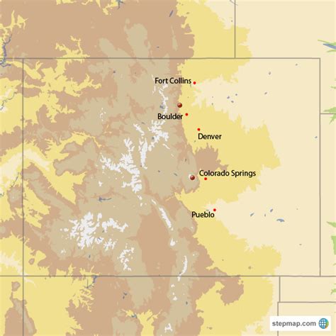 StepMap - Pikes Peak - Barr Trail - Landkarte für USA