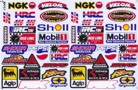 Sponsor Racing Decal Sticker Tuning Racing Sheet Size: 27 x 18 cm for ...