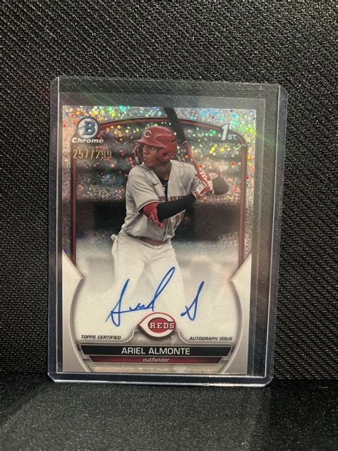 Ariel Almonte 2023 Bowman Speckle Refractor 1st Chrome Prospect Auto