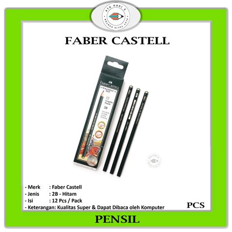 Jual FABER CASTELL Pencil Tulis FB 9000 2B Varian Pensil Ujian