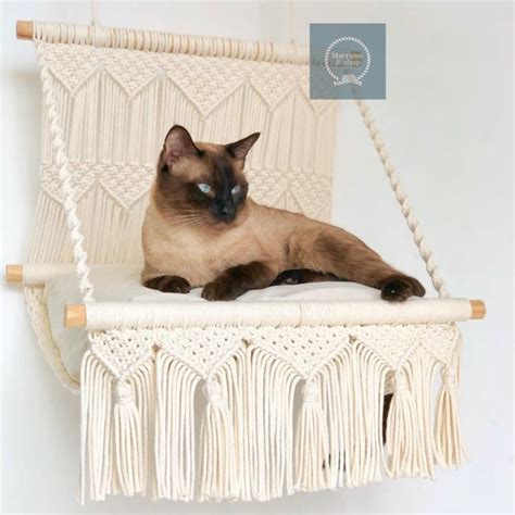 Macrame Cat Hammock Etsy