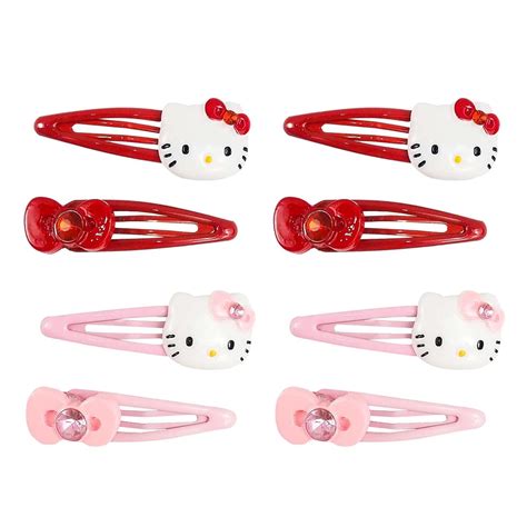 8 Pcs Kawaii Hair Clips Set Cartoon Cat Bow Hair Pins For Girls Cute Hair Clips