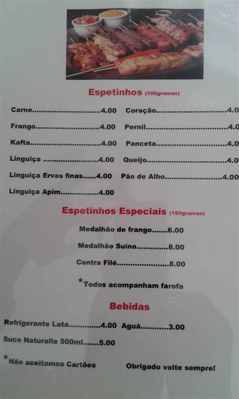 Menu At Dandan Espetinhos Restaurant Ubatuba