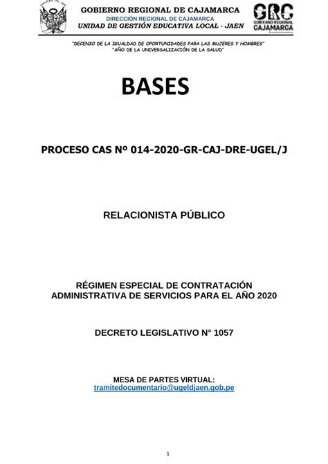 PDF AÑO DE LA UNIVERSALIZACIÓN DE LA SALUD BASES ETAPAS DE