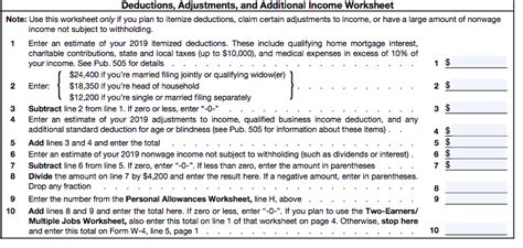 Form W 4 Personal Allowances Worksheet Pdf Worksheets Library