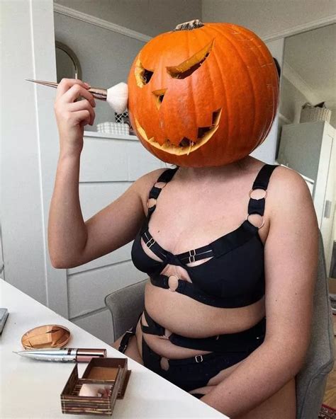 Lingerie Clad Woman Dubbed Sexiest Pumpkin As She Models Vegetable On