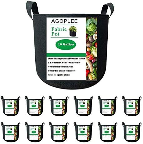 Mollyfarm Pack Gallon Grow Bags Heavy Duty Aeration Fabric Pots