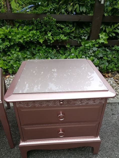 Rose Gold Metallic Stag Dressing Table And Matching Bedside Tables Can