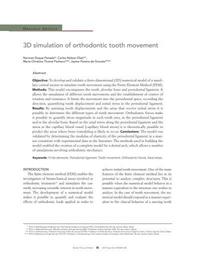 3d Simulation Of Orthodontic Tooth Movement Dental Press