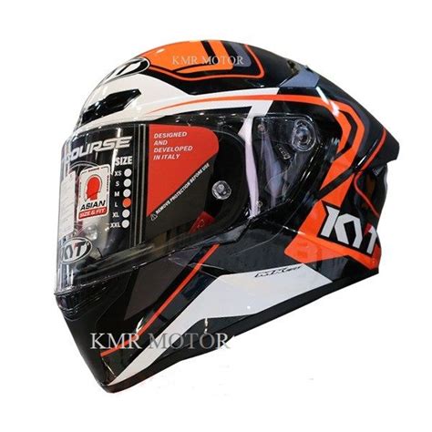 Kyt Tt Course Overtech Black Orange Full Face Helmet Lazada