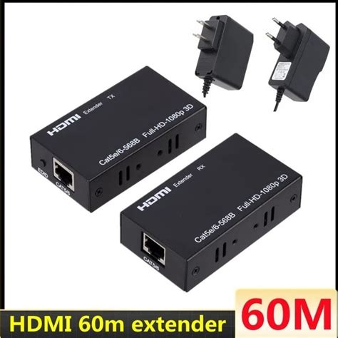 Jual HDMI Extender 60 Meter CAT5e 6 1080P Sinyal Full HD 60m Support