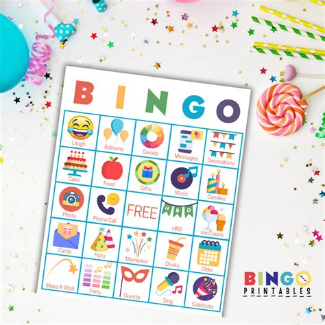 Birthday Bingo Cards 🎈 100 Printable Unique Game Cards – Bingo Printables