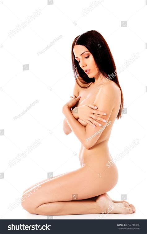Nude Woman Kneeling On Floor Stock Photo 757746376 Shutterstock