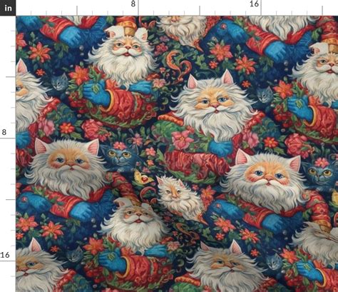 Anthro Cat Santa Claus Inspired By Louis Fabric Spoonflower