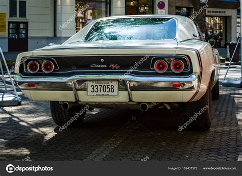 Mid-size car Dodge Charger R/T, 1968. Rear view. – Stock Editorial ...