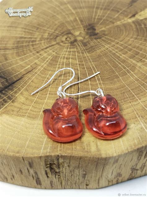 Серьги Лисий день (красный) – заказать на Ярмарке Мастеров – R121URU ...