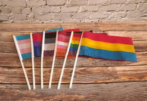 Lgbtqais2 Gay Pride Flags In A Row Stock Photo Image Of Happy Equality 249002954
