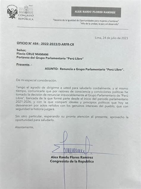 Jaime Quito Alex Flores Y Alfredo Pariona Renuncian A Perú Libre Terremoto En La Bancada Por