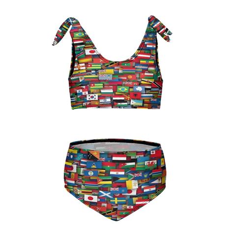 Flags Of All Countries Of The World Girl S Piece Bikini Set Beach Sport Swimsuit Swimwear Y