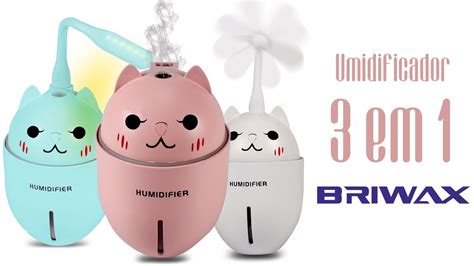 Umidificador De Ar Gatinho Em Ventilador Lumin Ria Usb Capacidade