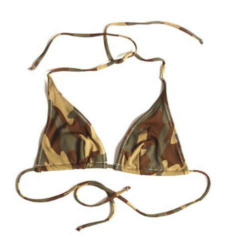 Camouflage Bikini Triangle Top Tropical Surprise 3 Color Woodland Cam