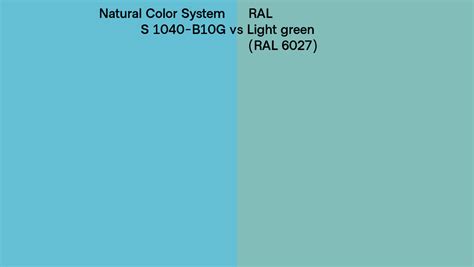 Natural Color System S 1040 B10g Vs Ral Light Green Ral 6027 Side By