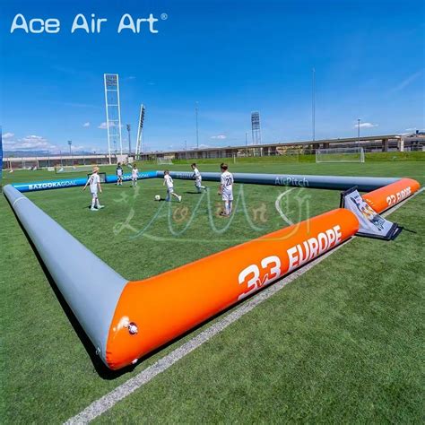 Airtight Inflatable Football Field Safe Area Inflatable Soccer Pitch