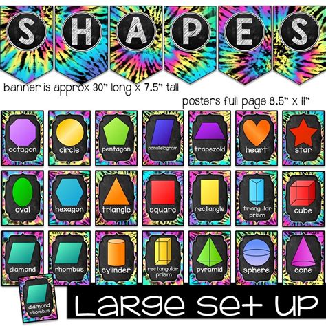 Printable Shape Posters And Charts Neutral Boho Classroom Decor 2d And