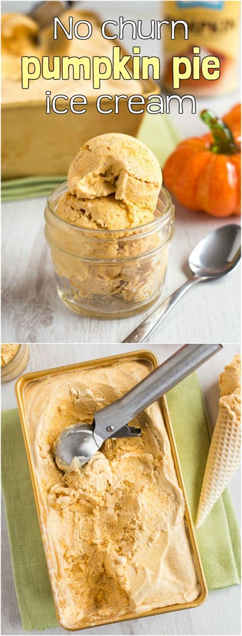 No Churn Pumpkin Pie Ice Cream In A Glass Bowl