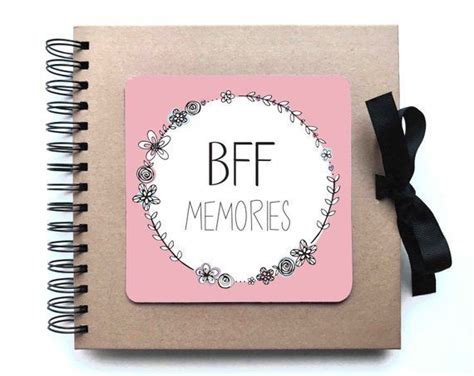 A Spiral Notebook With The Words Bff Memories Written In Black Ink On