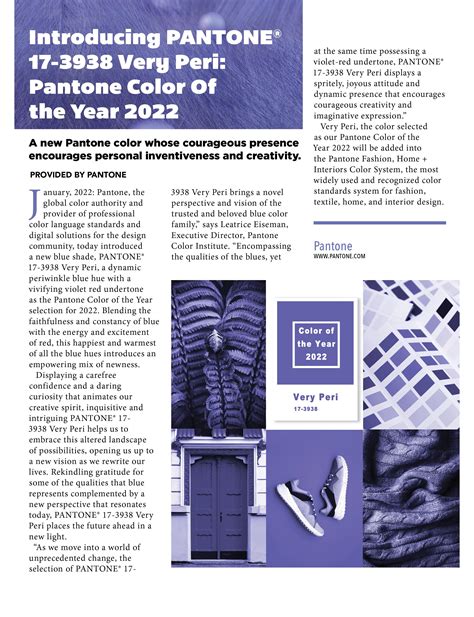 Introducing PANTONE 17 3938 Very Peri Pantone Color Of The Year 2022